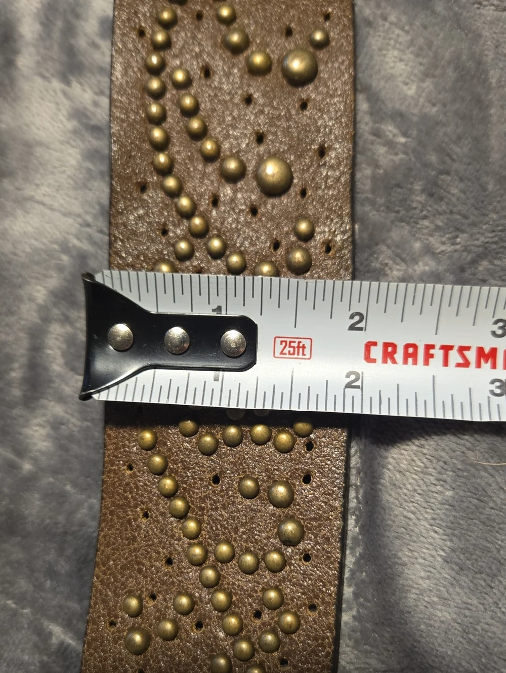 Express-Vintage Leather Studded Belt-Size Medium